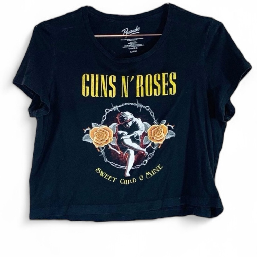 Bravado Guns n Roses Sweet Child of Mine Black Cropped Graphic Tee
